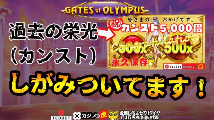 #611【オンラインカジノ｜スロット🎰】Gate of Olympus過去の栄光（カンスト）しがみついてます！｜金無し痔主セミリタイヤ月3万円お小遣い代表